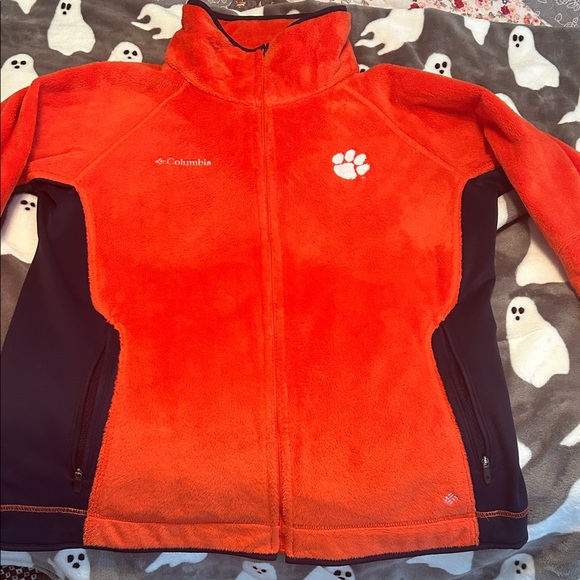 Columbia Orange Fleece Jacket Clemson women’s large - Picture 1 of 1